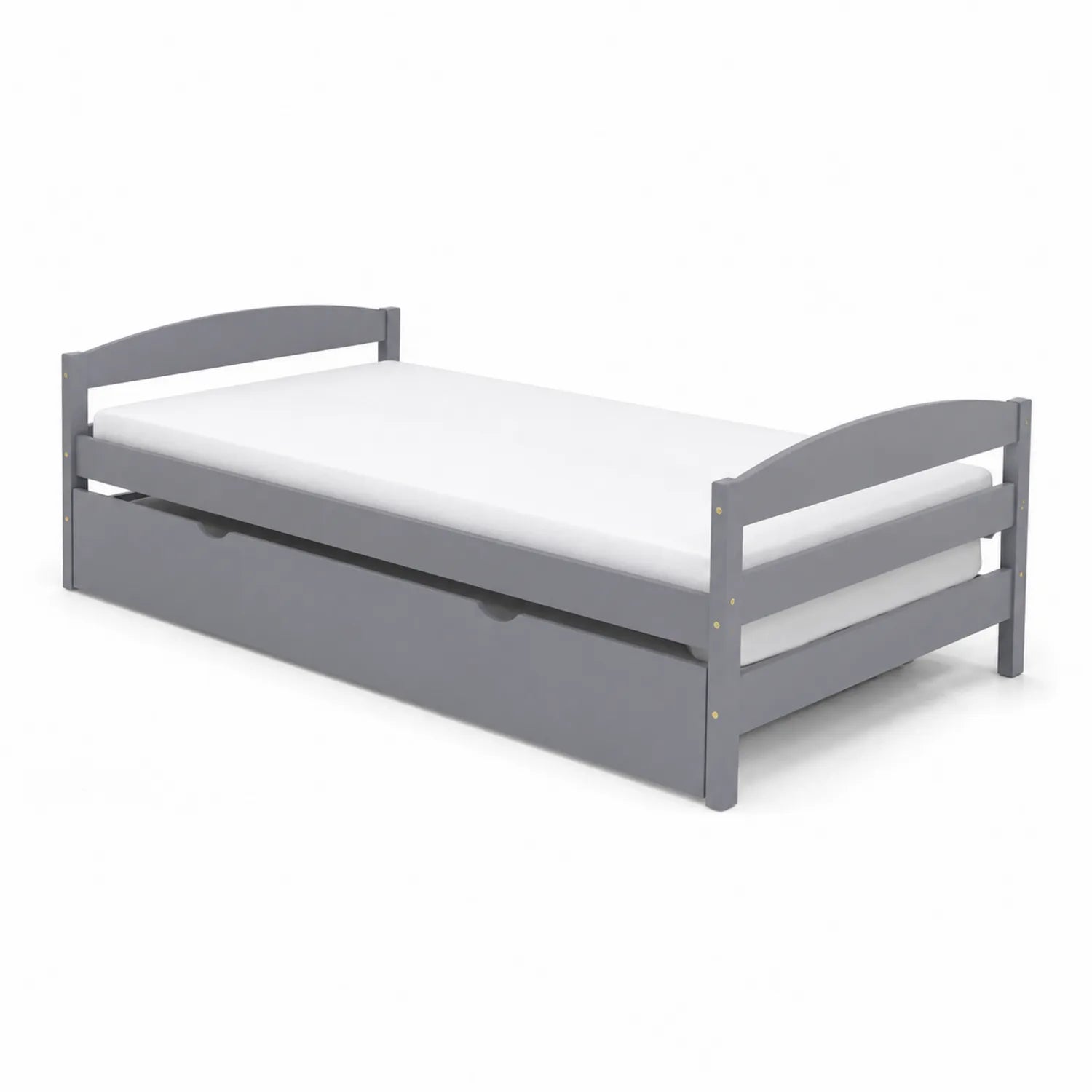 Einzelbett mit Schublade 200x90cm Grau Kiefernholz