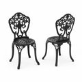 Set aus 2 Gartenstühlen aus Gusseisen Schwarz