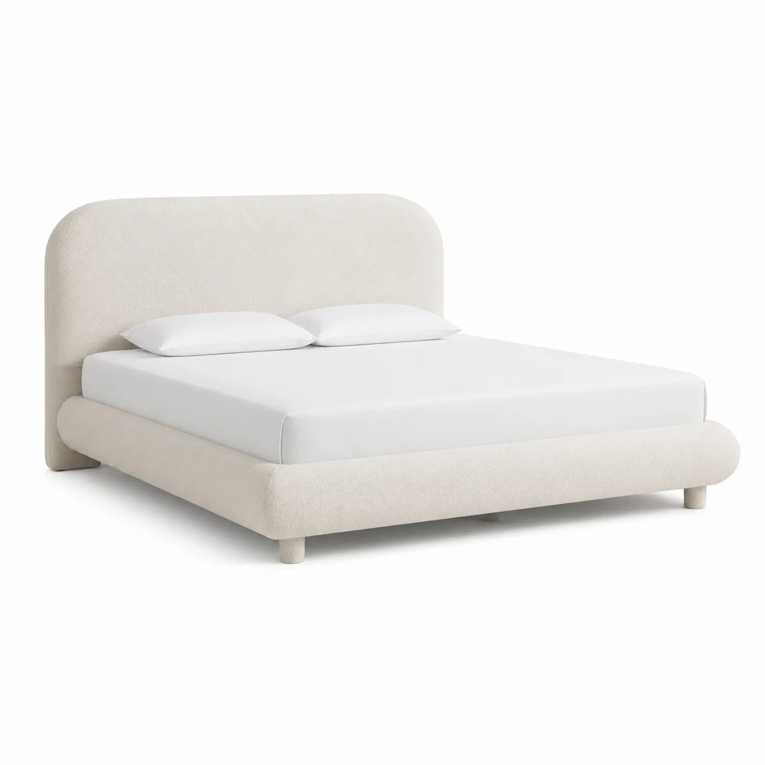 Doppelbett Stoff Beige 180x200 cm