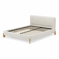 Polsterbett Stoff Holzbeine 200x160 cm Beige